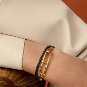 Hermes Roulis Double Tour bracelet T2 Noir